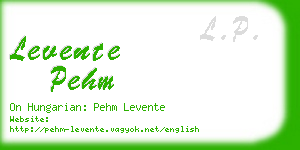 levente pehm business card